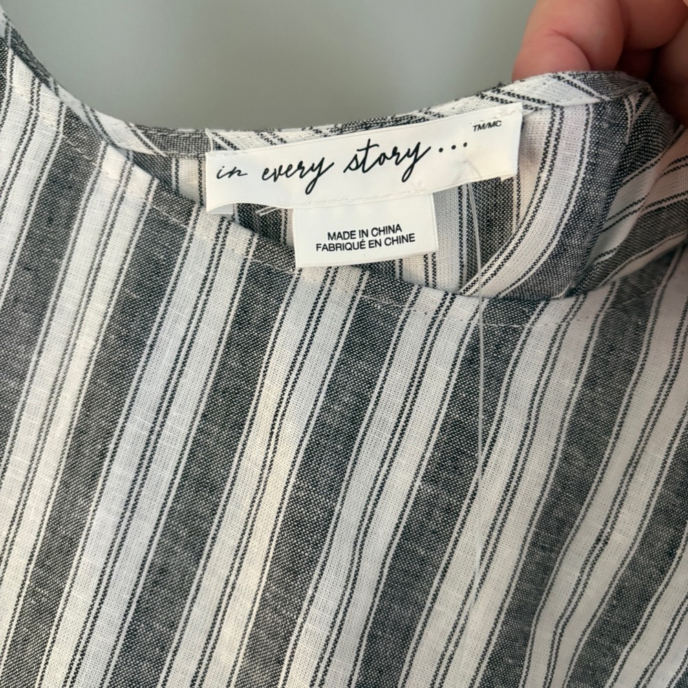 Penningtons Striped Sleeveless Linen Dress 26 NWT - Picture 6 of 12